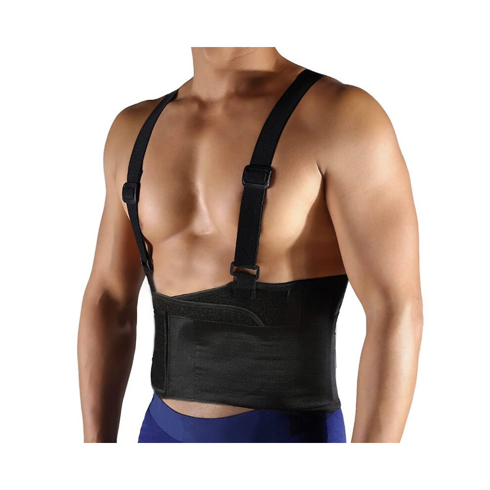 Maxpower Black (L, ) Working Lumbar Lower Back Brace Support Belt With Adjustable Straps