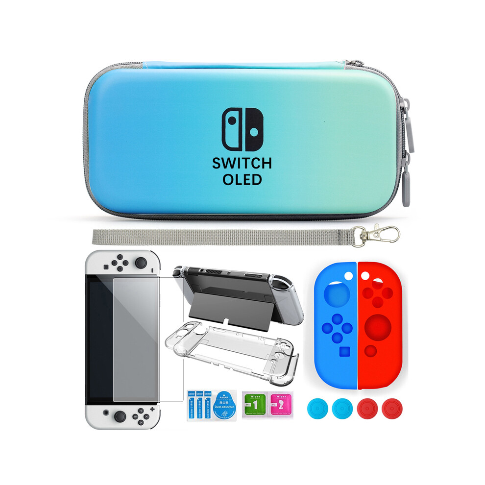 (Ruby ) For Nintendo Switch Oled Case Bundle Bag Pack Game Accessories Kit Hard Red 9369862632752