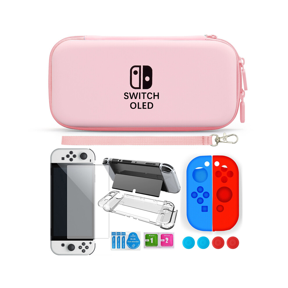(Acid ) For Nintendo Switch Oled Case Bundle Bag Pack Game Accessories Kit Hard Blue 9369862632721