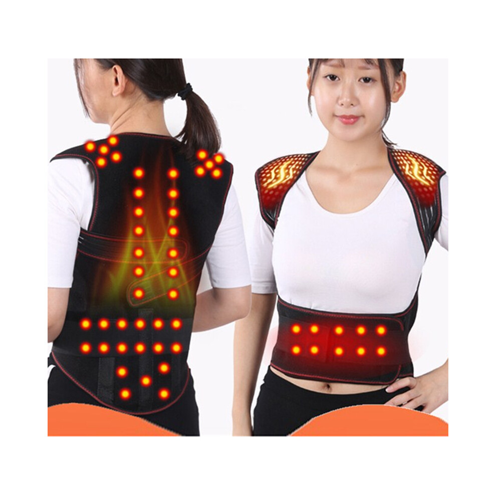Maxpower (56Pcs Magnets-L) Tourmaline Self-Heating Magnetic Therapy Waist Back Shoulder Posture Corrector