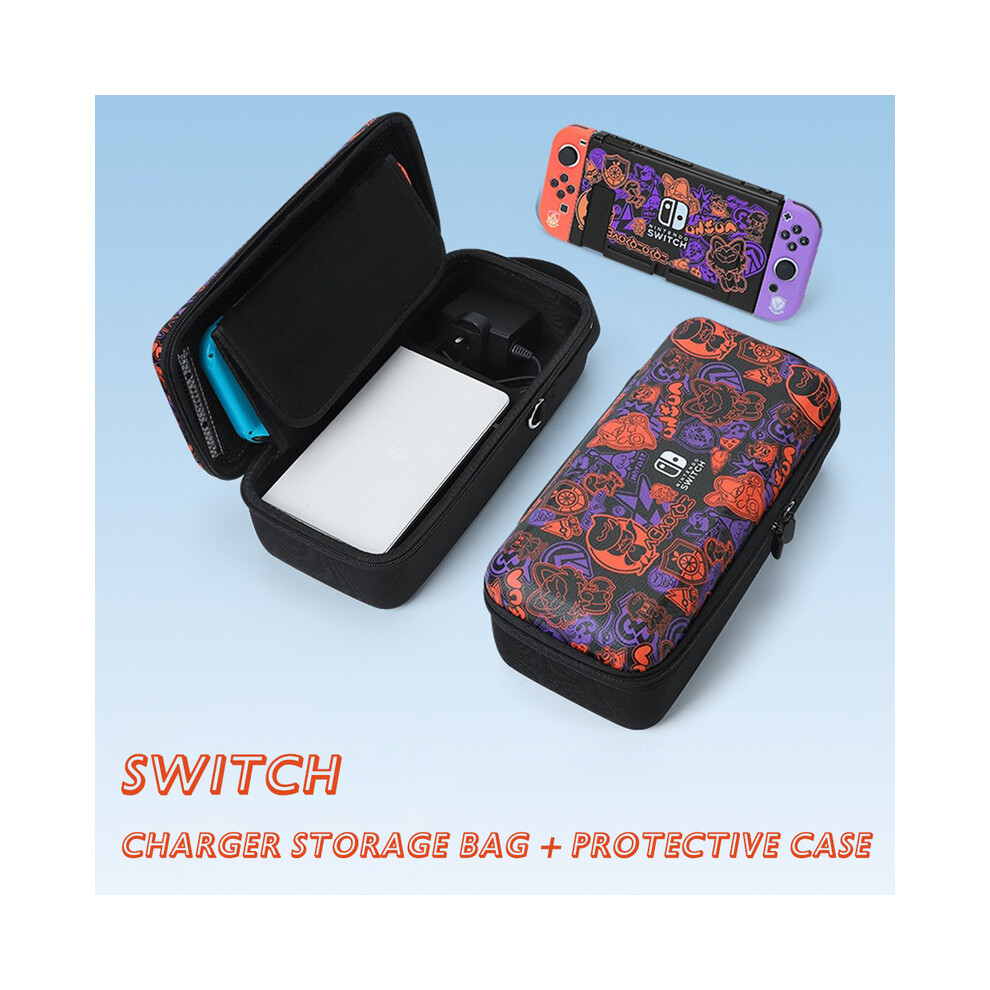 Photos - Console Accessory MAXPOWER  Scarlet Violet For Nintendo Switch OLED EVA Carrying Case Set Bag Base (Switch CSBag-Case)