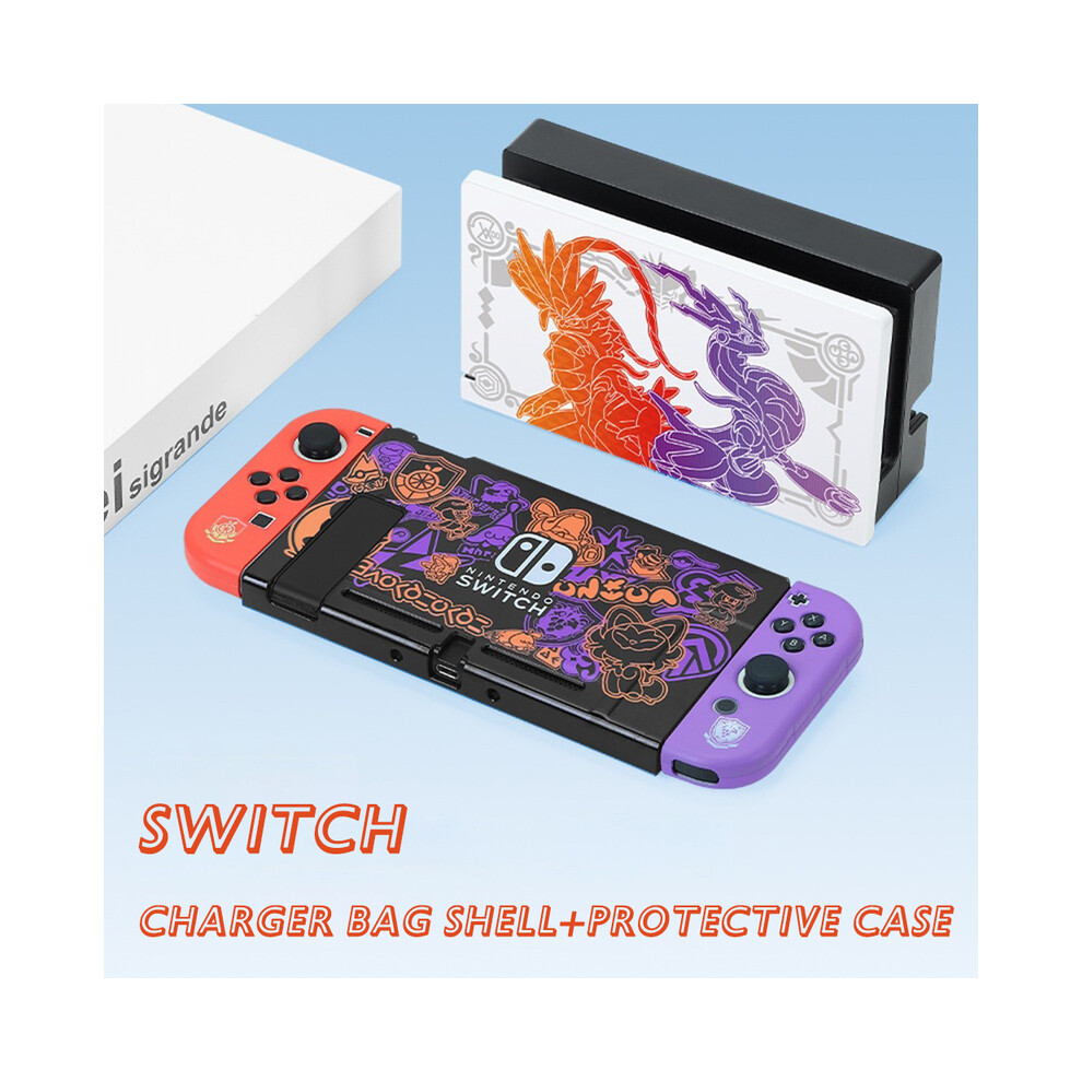 Photos - Console Accessory MAXPOWER  Scarlet Violet For Nintendo Switch OLED EVA Carrying Case Set Bag Base (Switch Shell-Case)