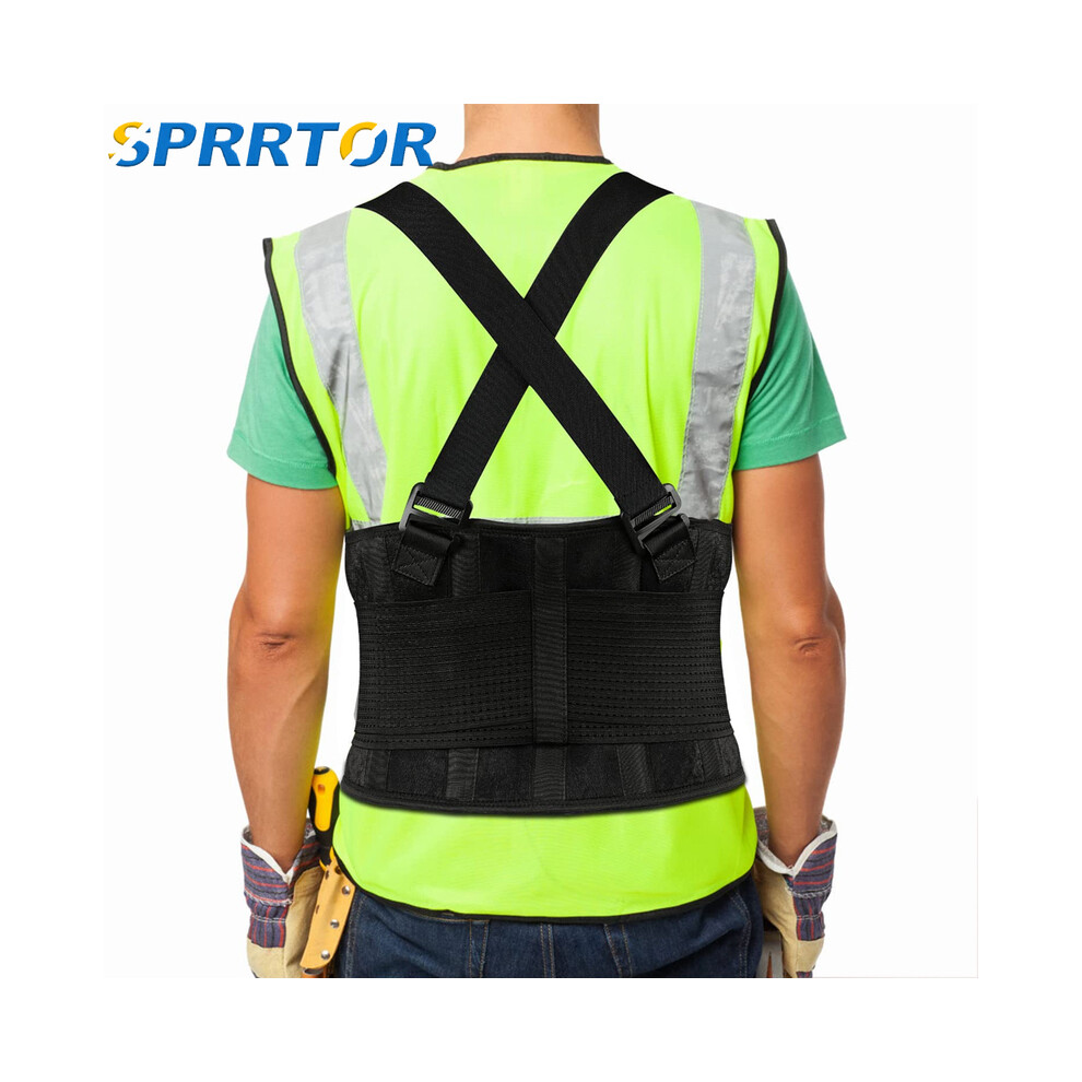Maxpower (S) Back Brace Lumbar Back Support Belt With Removable Suspenders Lower Back
