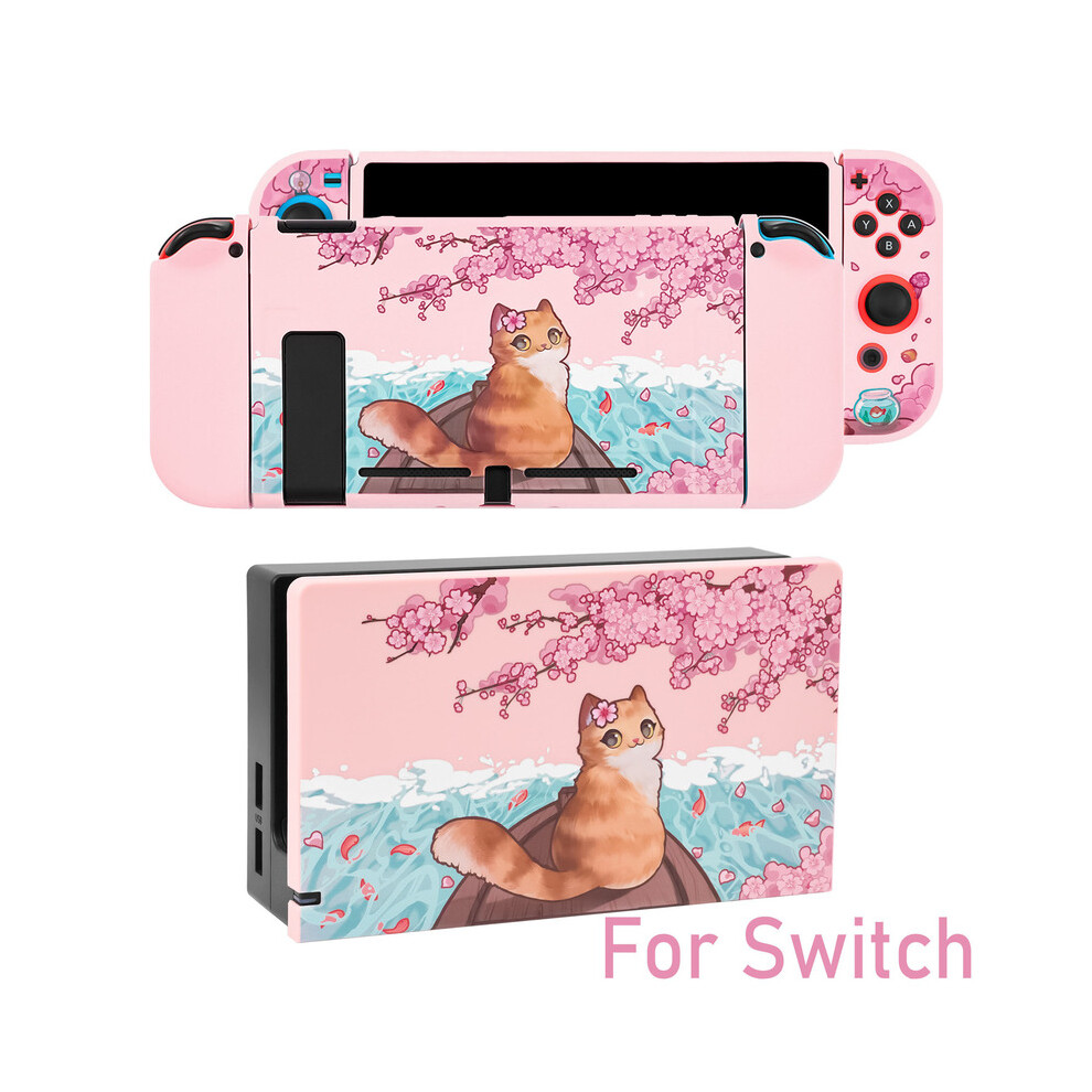 (Switch And Dock) Sakura Matte Transparent Tv Dock Hard Case Crystal Shell For Nintendo 9369862637931