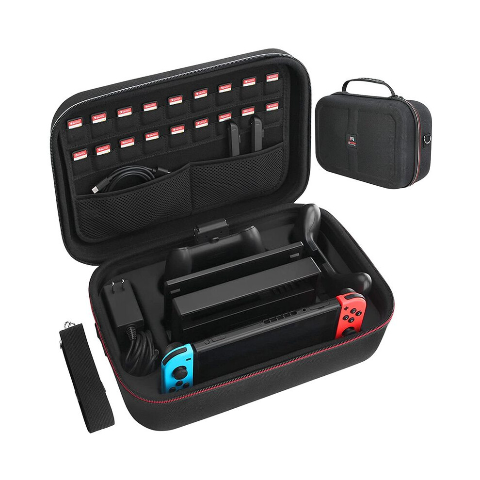 (Black) Carrying Storage Case Compatible With Nintendo Switch/Switch Oled Model, Black 9369862636590