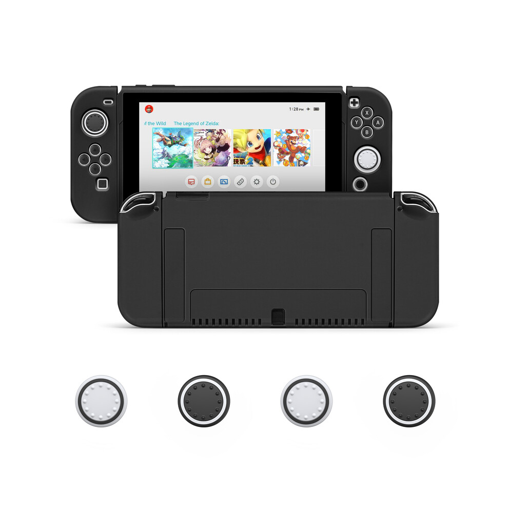 (Nintendo Switcholed, ) Protective Case Bundle With 4Pcs Grip Caps For Nintendo Switch Oled, For Black 9369862644656