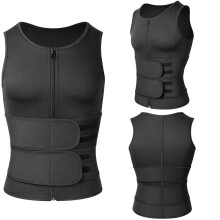 (M, Black-Two belt) Men Back Waist Posture Corrector Adjustable Adult Correction Belt Waist