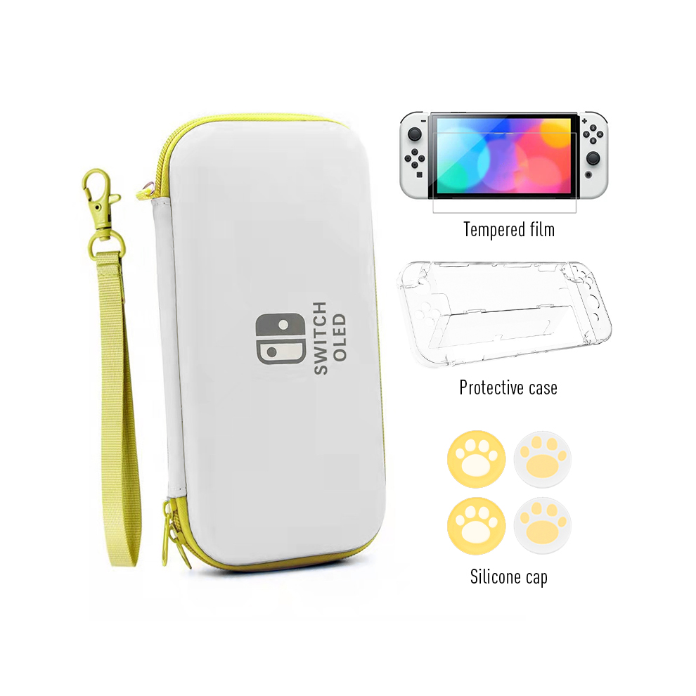 (Yellow) Data Frog Carrying Compatible-Nintendo Switch Oled Storage Case Storage Yellow 9369862647589