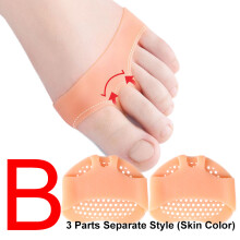 ((B)- Skin Color) 1pair Silicone Forefoot Pads Gel Insoles Toe Separator Cushion Pad Pain