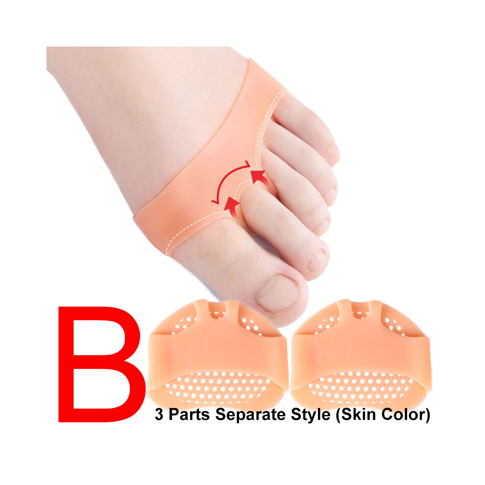 Maxpower White ((B)- Skin Color) 1Pair Silicone Forefoot Pads Gel Insoles Toe Separator Cushion Pad Pain