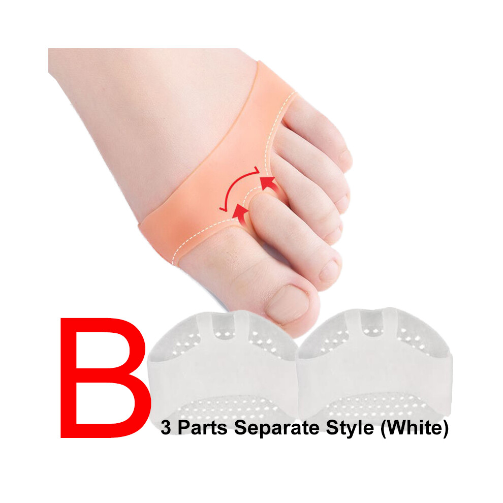 Maxpower White ((B)- ) 1Pair Silicone Forefoot Pads Gel Insoles Toe Separator Cushion Pad Pain