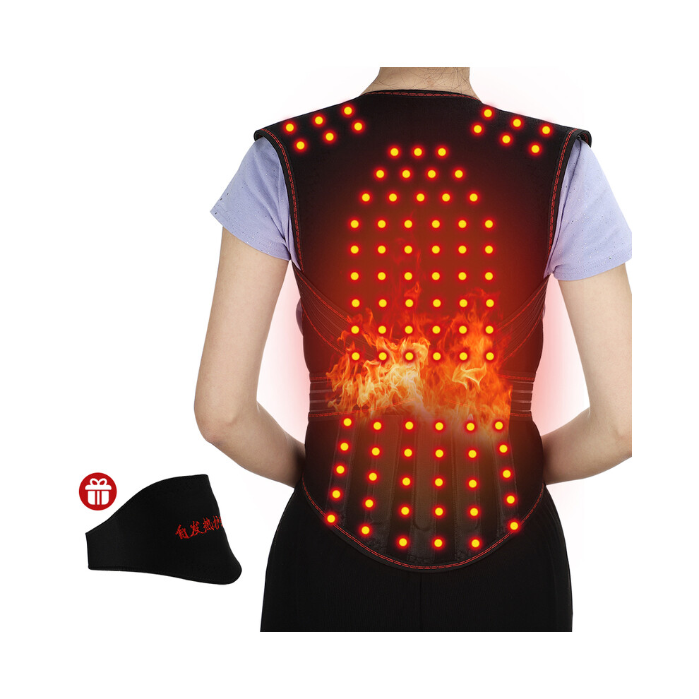 Photos - Braces / Splint / Support MAXPOWER  Tourmaline Self-heating Back Support Belt 108pcs Magnetic Therapy Waist (L 60-97cm)
