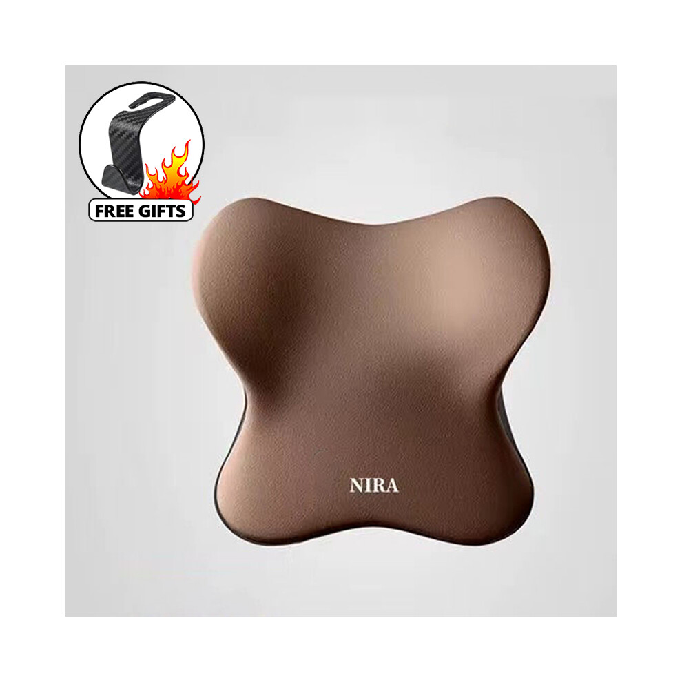 ( Headrest E) Car Headrest Lumbar Support Memory Foam Car Travel Rest Neck Pillow Back Brown 9369862577770