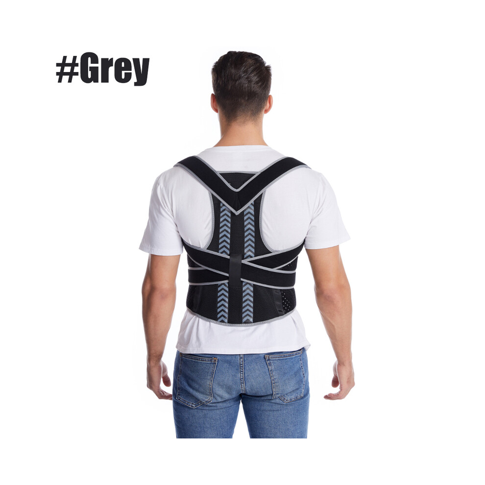 Maxpower Grey (Xxl, ) Adjustable Scoliosis Posture Corrector Corset Back Brace Lumbar Support