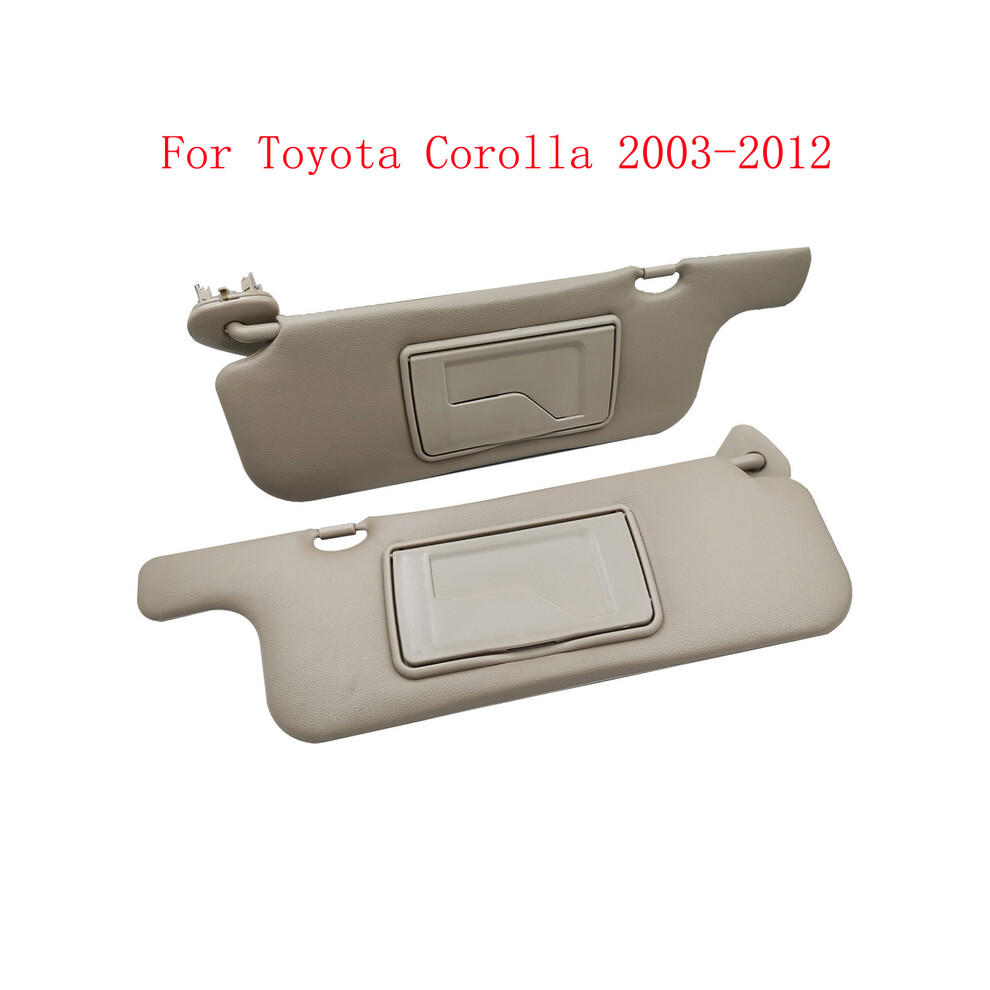 ( L And R 2 Pcs) Haochen 2 Piece Car Sun Visor For Toyota Corolla 2003-2012 Makeup Mirror Sun Shielding Board Inner Front Beige 9008532254411