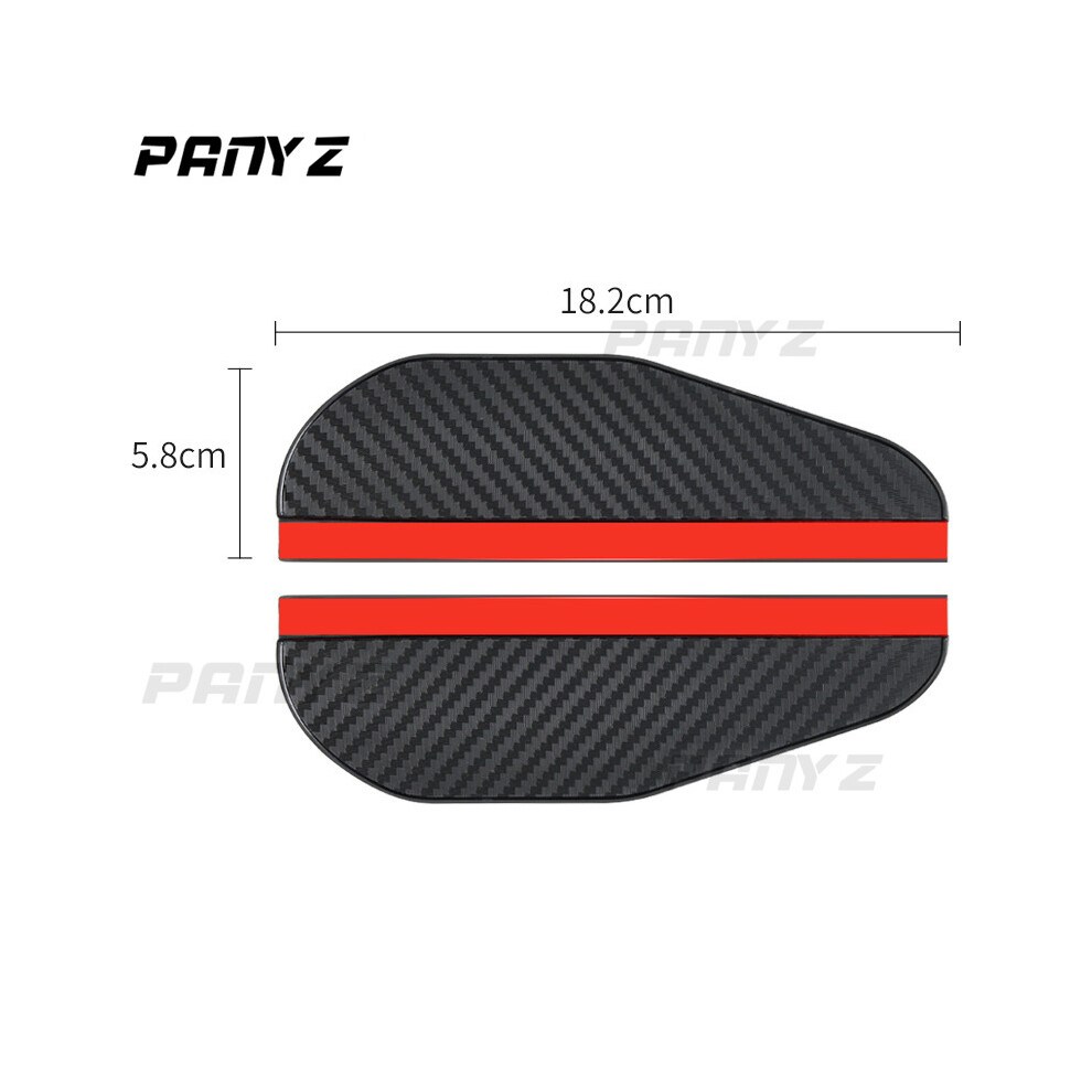 (Black) 2Pcs Car Rearview Mirror Rain Eyebrow Visor Carbon Fiber Side Snow Sun Visor Rain Cover Car Mirror Accessories Black 9008532254749