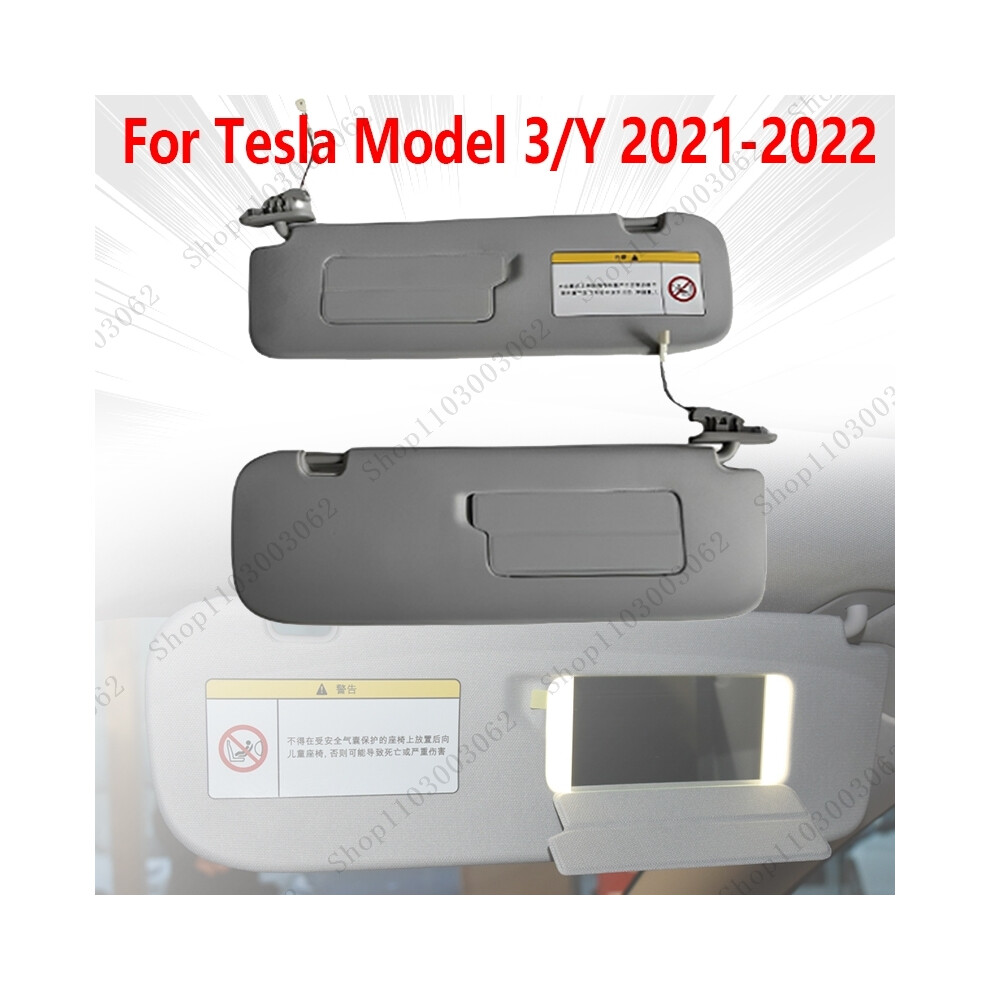 (1Pcs Left) Sunvisor Interior Roof Sunshield Sun Visor Sunshade With Makeup Mirror For Tesla Model 3 Y 2021-2022 9008532240056