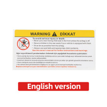 (English Version) For Car Sun Visor Makeup Mirror Sticker Airbag Sticker Safety Warning Sticker Warning Board Sticker