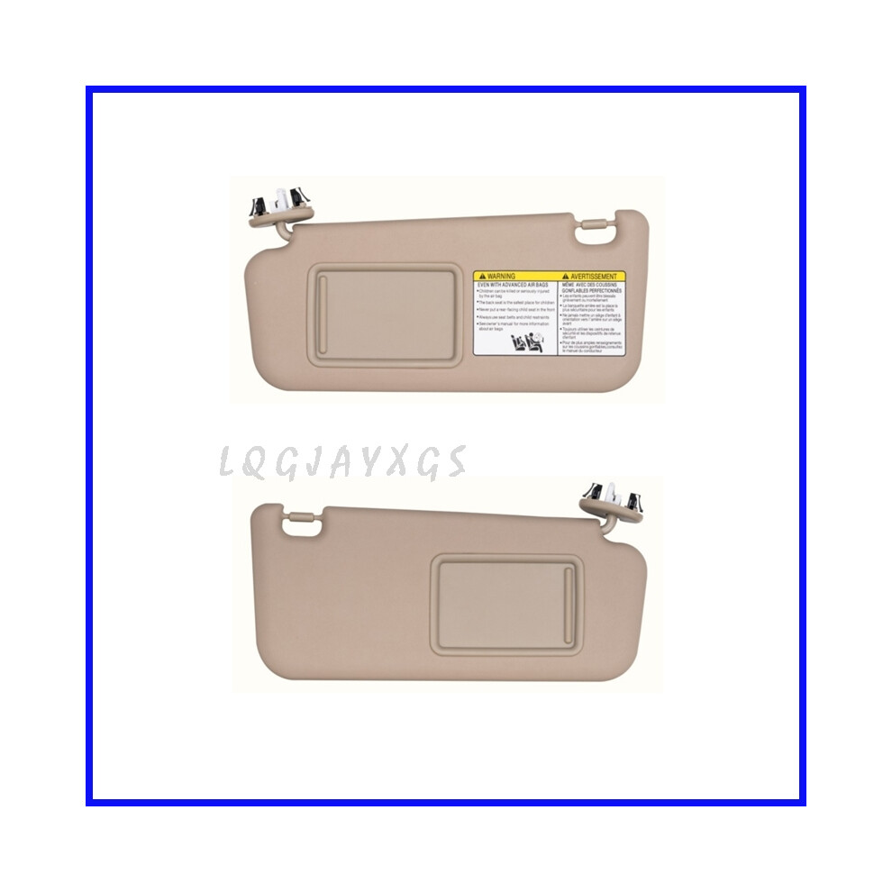 ( Left Right Set) Lq Suitable For Toyota Rav4 74320-42501-B2 Visor 74310-42452-B2 Makeup Mirror 2006 2007 2008 Beige/Gray 9008532258747