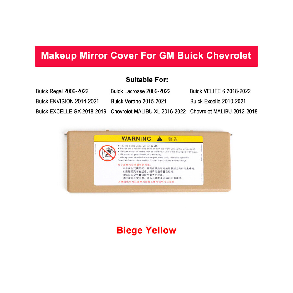 ( Yellow) Car Interior Mirror Makeup Mirror Auto Sun Shade Visor Mirror Cover For Buick Regal Lacrosse Envision Beige/Yellow 9008532263192
