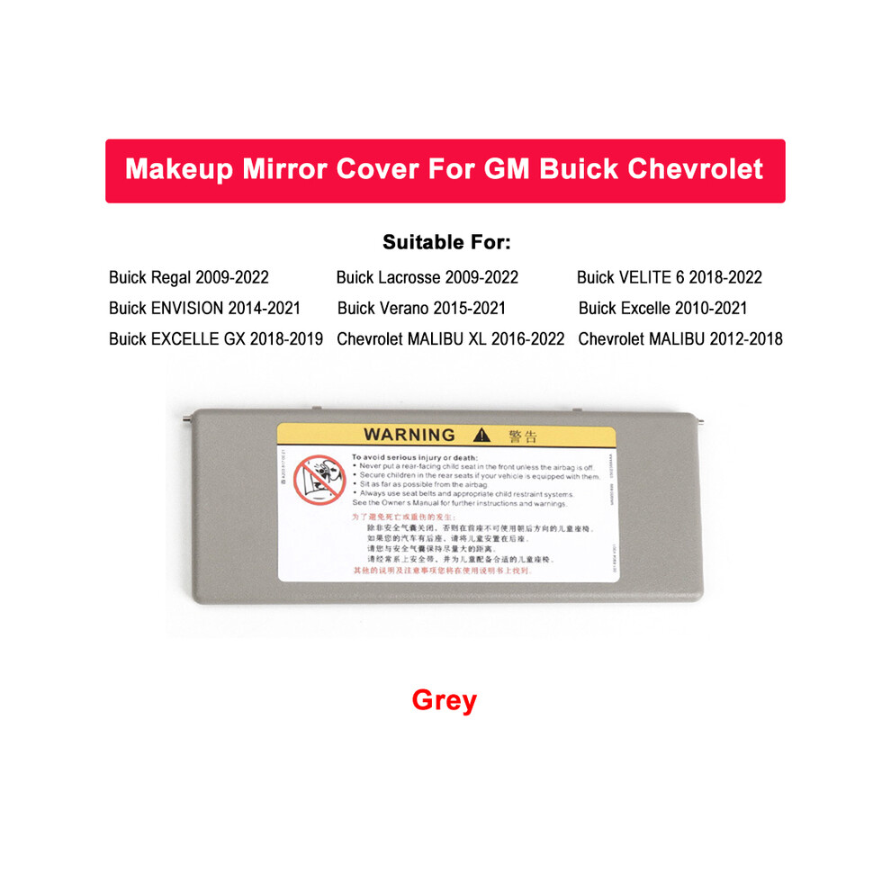 (Grey) Car Interior Mirror Makeup Mirror Auto Sun Shade Visor Mirror Cover For Buick Regal Lacrosse ENVISION-image-OPC-PGJKRY5-NEW