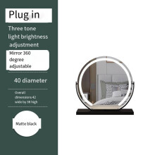 (40cm) Vanity Mirror with Lights, Light up Mirror with Smart Touch 3 Colors Dimmable, Tabletop Mirror, 360
