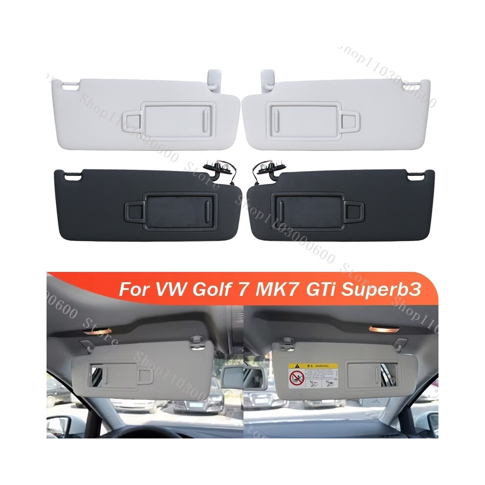 (1Pair ) Front Sun Visor Panel With Makeup Mirror For Vw Golf 7 Mk7 Gti Superb3 2015-2019 Car Interior Roof Sunshield Black 9008532262119
