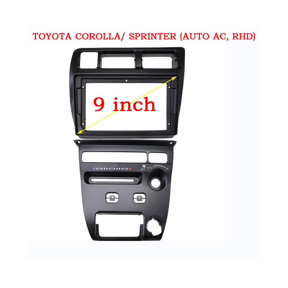 (Frame Rhd At) 9 Inch Car Frame Fascia Adapter Android Radio Dash Fitting Panel Kit For Toyota Corolla Sprinter 1991-1997 9008532295919