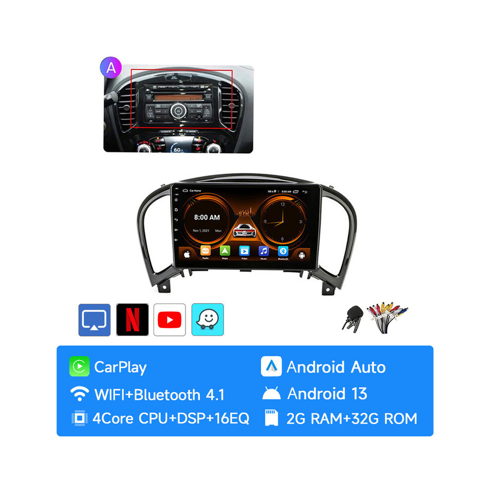 (4Core (2G 32G)-A) Jiuyin Mg18 Ai Voice Wireless Carplay Android Auto Radio For Nissan Juke Yf15 2010 2011 2012-2014 4G 9008532297326