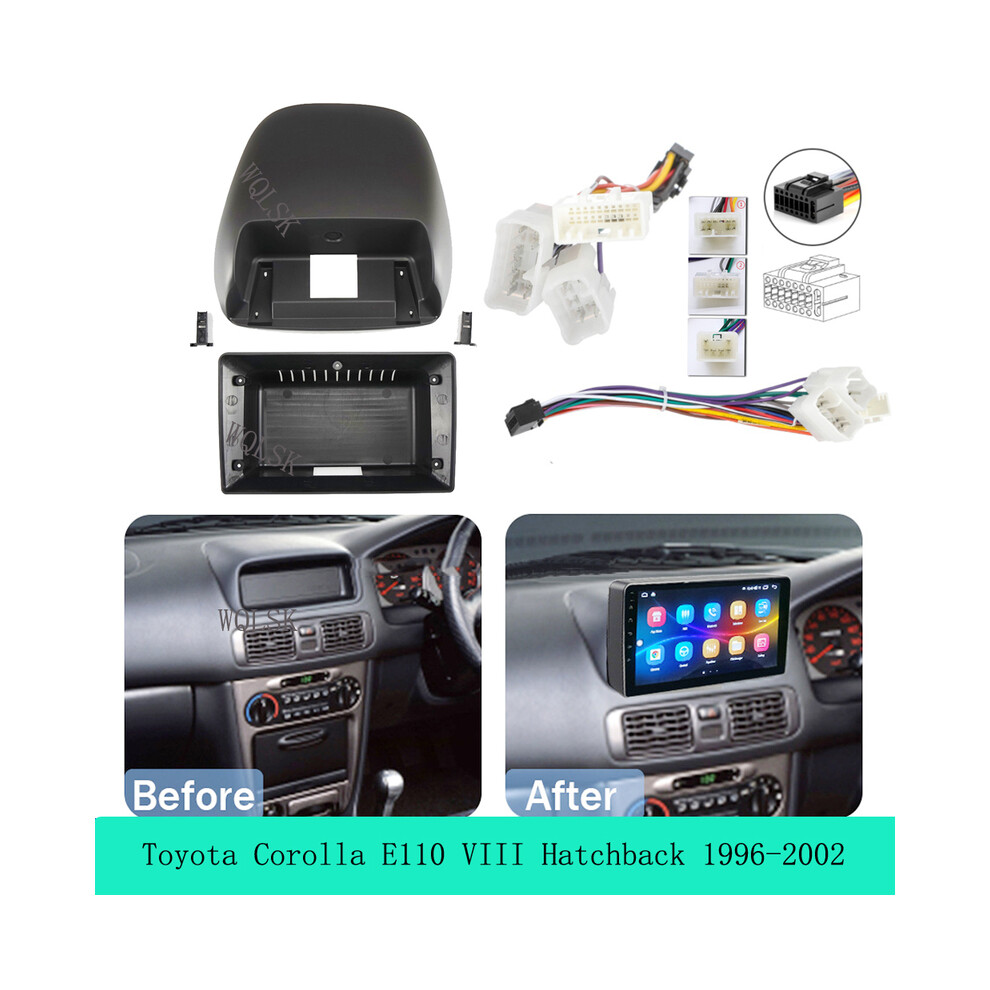 (Frame Cord) 9 Inch Car Fascia Frame Adapter For Toyota Corolla E110 Viii Hatchback 1993-1997 Rhd Android Radio Dash 9008532298187
