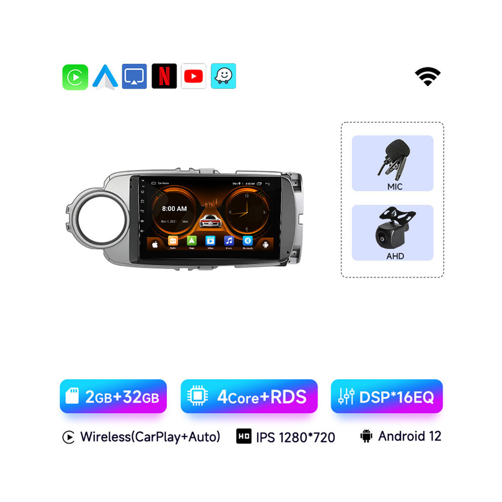 (Wifi (2G 32G)R A) Jiuyin Ai Voice 2 Din Android Auto Radio For Toyota Yaris 2012 2013 20014-2017 Carplay Car Multimedia 9008532302570