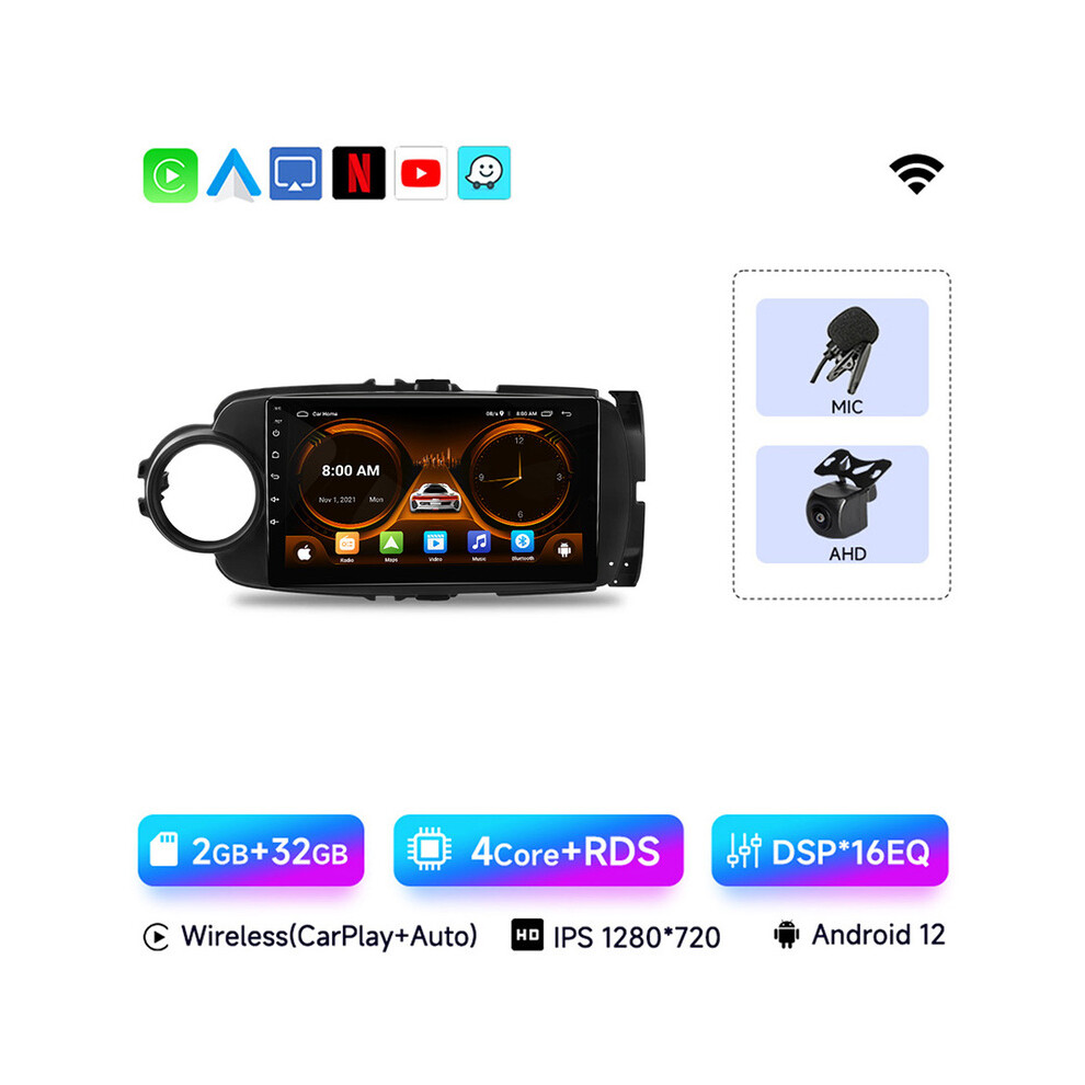 (Wifi (2G 32G)R B) Jiuyin Ai Voice 2 Din Android Auto Radio For Toyota Yaris 2012 2013 20014-2017 Carplay Car Multimedia 9008532302549