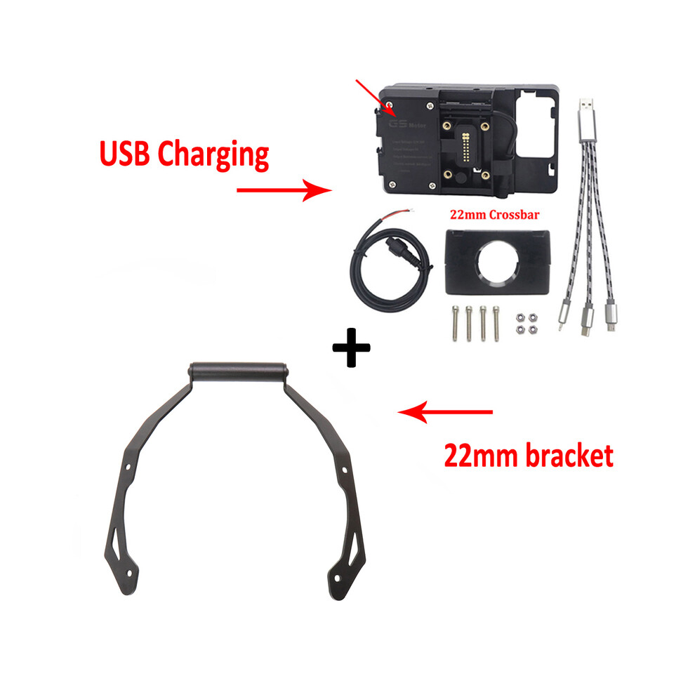 (22Mm Usb Stand) 2021 Nc750x Motorcycle Phone Gps Mount Wireless Charging Windshield 22Mm 9369862564664