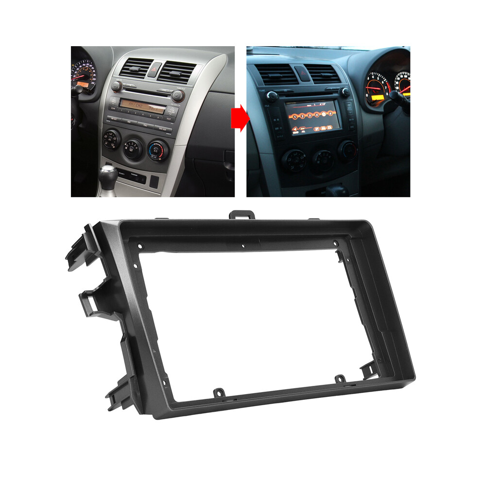 9 Inch Car Stereo Radio Fascia 2Din Abs Audio Panel Bezel Replacement For Corolla 2006Â2013 Silver 9008532297999