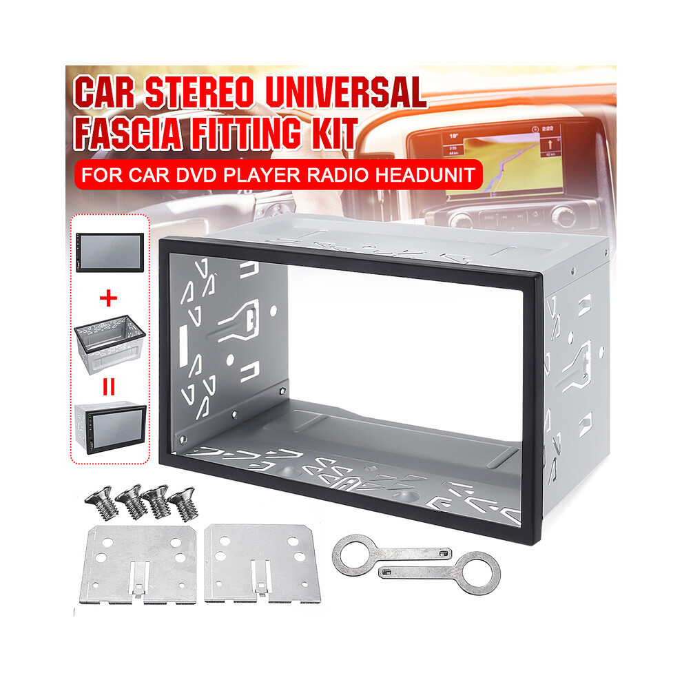 2Din Stereo Radio Cage Frame Unit Universal Radio Dvd Player Fascia Panel Plate Case Audio Dash Mounting 9008532298095