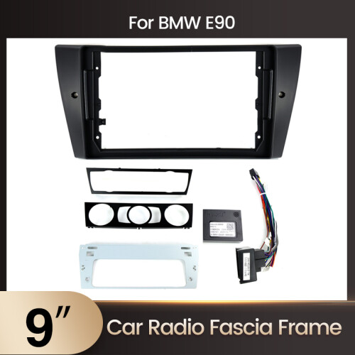 (BM02) 9inch Car Radio Frame Fascia Canbus Box Adapter Decoder Fitting Panel Kit For BMW E90 E91 E92 E93 M3 1