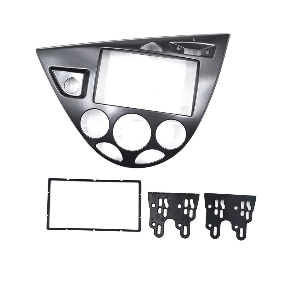 (Silver) 2 Din Panel Frame For Ford Focus Mk1 Fiesta Lhd Dash Mount Kit Interior Car Radio Surround Silver 9008532294073
