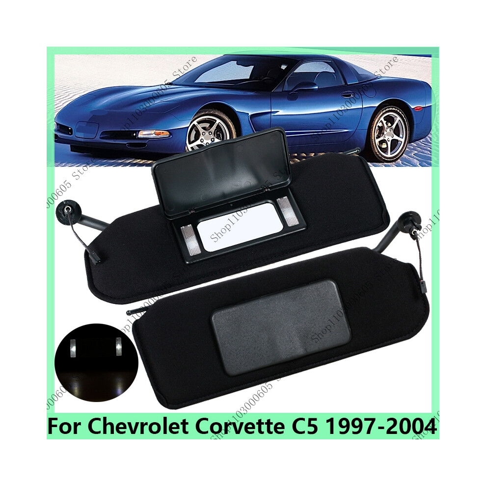 (Left And Right) Auto Sun Visor With Makeup Mirror With For Chevrolet Corvette C5 1997-2004 Sun Visor Car Accessorie Light 9008532245129