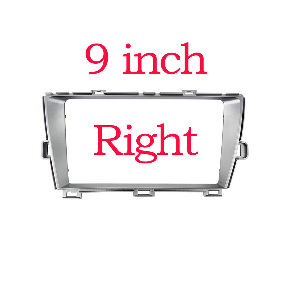 (Rhd Frame-) 9 Inch Car Radio Fascia Fit For Toyota Prius 2010 Stereo Panel Audio Refit Installation Surround Trim Silver 9008532302723