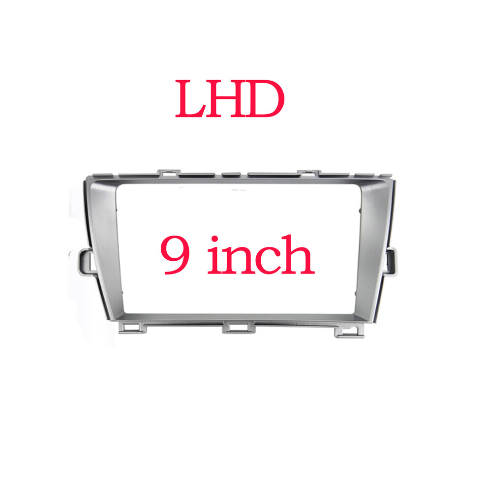 (Lhd Frame-) 9 Inch Car Radio Fascia Fit For Toyota Prius 2010 Stereo Panel Audio Refit Installation Surround Trim Silver 9008532300453