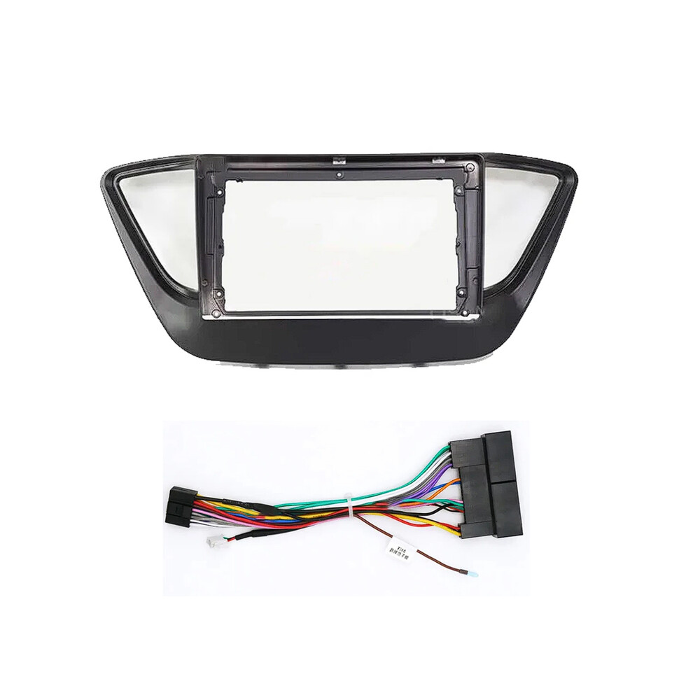 (Frame Cable Set) 9 Inch Car Frame Fascia Adapter For Hyundai Verna Accent Solaris 2016-2018 Android Radio Dask Kit Fascias 9008532302792