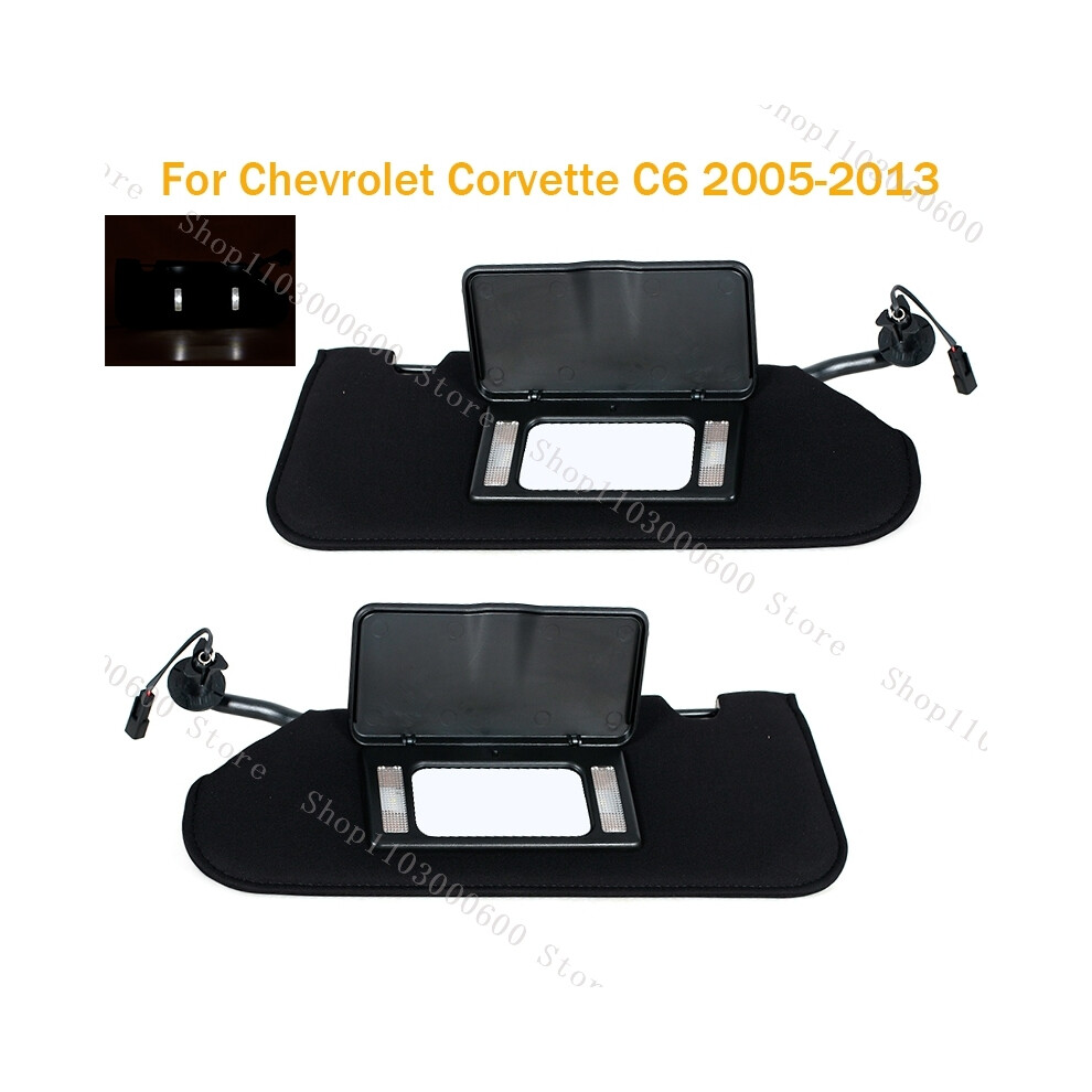 (Left And Right) For Chevrolet Corvette C6 2005-2013 Car Interior Roof Sun Visor Sunshield Sunshade With Makeup Light 9008532246577