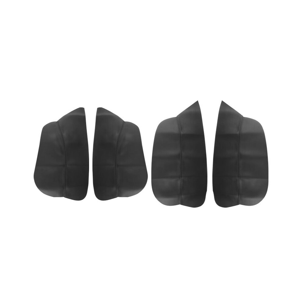 (Black) Car-Styling Microfiber Leather Interior Door Armrest Panel Cover Trim 4Pcs With Mount Fittings For Citroen Black 9008532274624