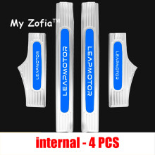 (E) For Leapmotor T03 2024 2025 2026 Car Stainless steel Threshold Welcome sticker Door Sill Panel Scuff