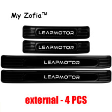 (A) For Leapmotor T03 2024 2025 2026 Car Stainless steel Threshold Welcome sticker Door Sill Panel Scuff