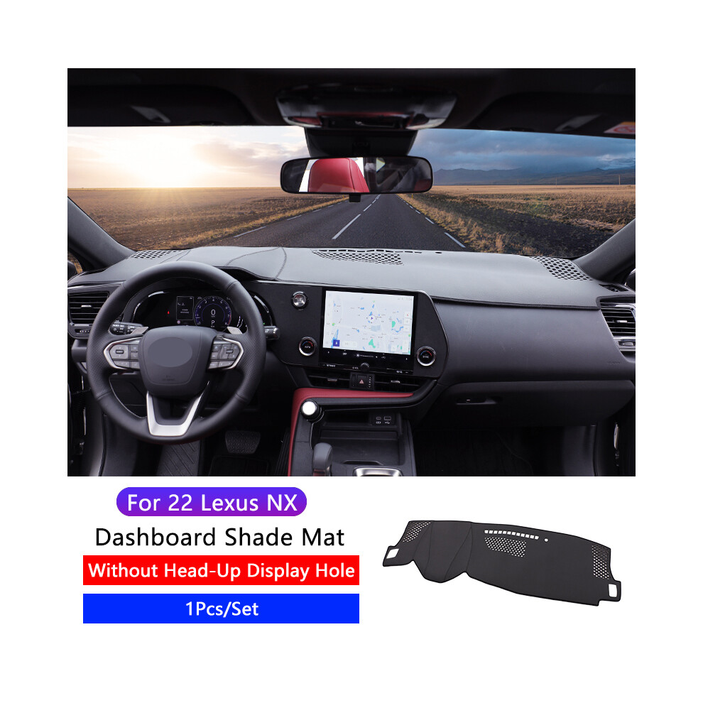 ( No Hud Hole) Qhcp Dashboard Sunshade Mat Dash Mat Carpet Anti-Slip Mat Leather Dashmat Pad Trims For Lexus Nx 260 Black 9008532275300