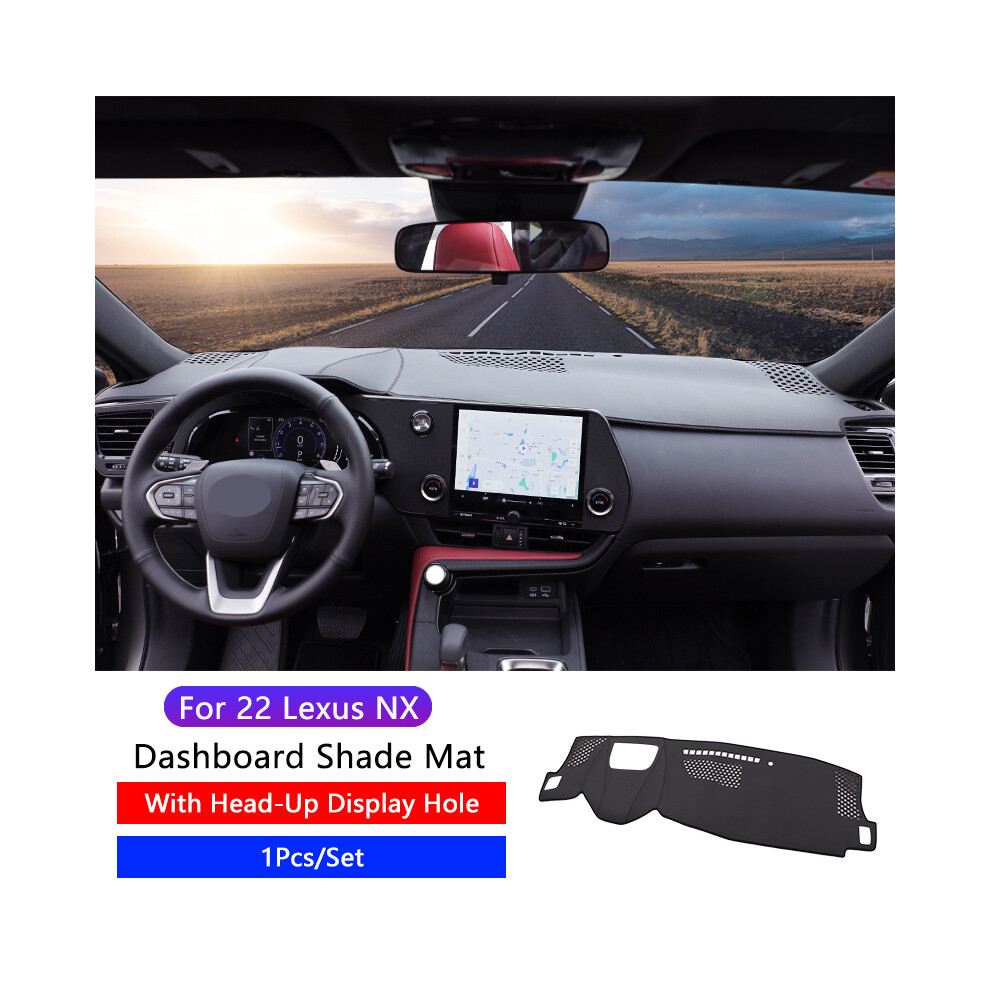( With Hud Hole) Qhcp Dashboard Sunshade Mat Dash Mat Carpet Anti-Slip Mat Leather Dashmat Pad Trims For Lexus Nx 260 Black 9008532275317