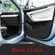 (11 pcs black) Car Door Anti Kick Pad Leather Protection Film For Geely Atlas pro Geely Starra 23-2024 Protector Stickers