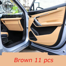 (11 pcs brown) Car Door Anti Kick Pad Leather Protection Film For Geely Atlas pro Geely Starra 23-2024 Protector Stickers