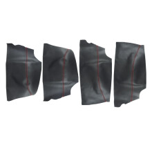 (Black-red line) For Toyota Verso 2009 2010 2011 2012 2013 2014 2015 4PCS Microfiber Leather Interior Door Armrest Panel